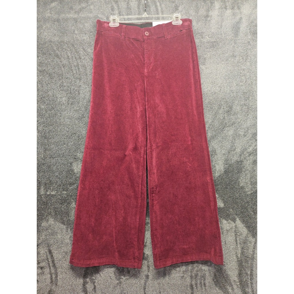 Liz Claiborne Burgundy Passion Wide Leg Corduroy Pants High Rise 8P New